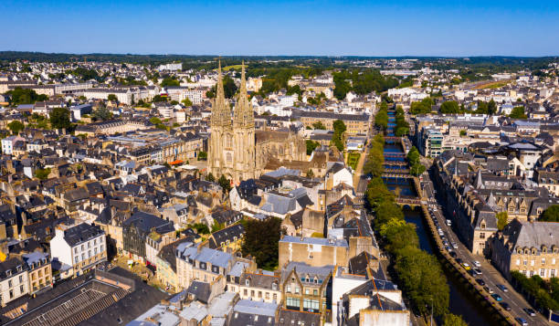istock Aerial view of Quimper with Gothic Cathedral, Brittany 1272293176