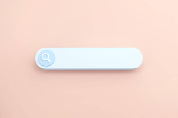 istock White search or magnifying glass in blank search bar on Background, 3d render. 1272294734
