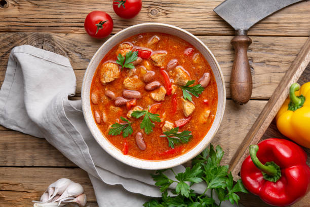 istock Red kidney bean stew with pork, tomato and bell pepper 1272301533