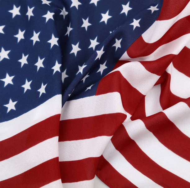 Rippled USA flag stock photo