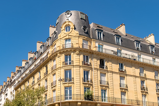 Paris, beautiful building, typical parisian facade