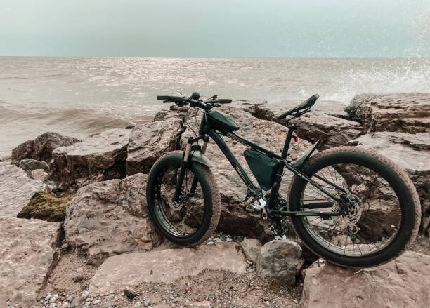 istock Fat bicycle on the lake beach 1272307514