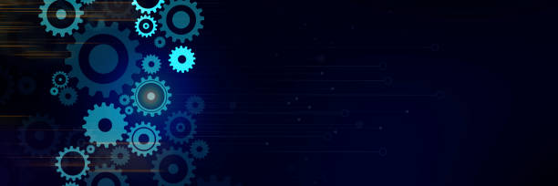 istock Large cog wheels on the headline background 1272307833