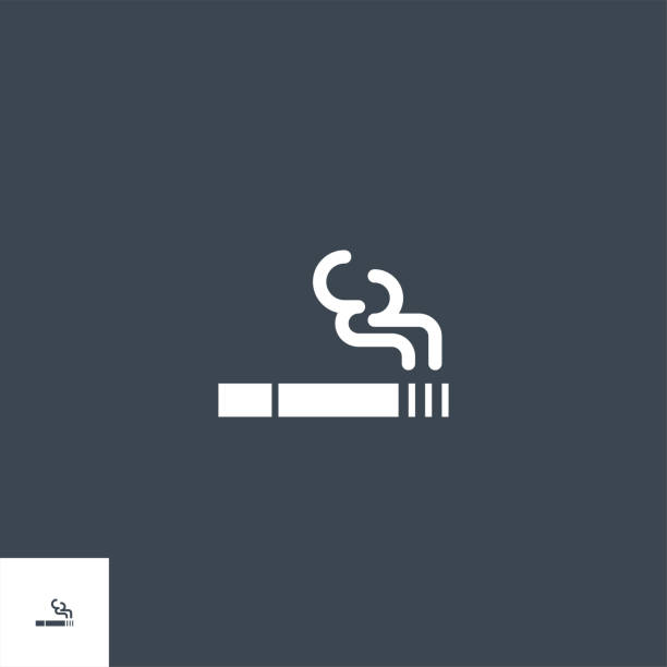 illustrazioni stock, clip art, cartoni animati e icone di tendenza di icona del glifo vettoriale correlata alla sigaretta. - deadly sings