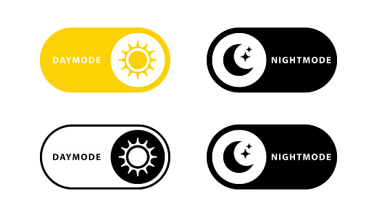 Day and night switch interface design. Vector for mobile and web. Vector illustration