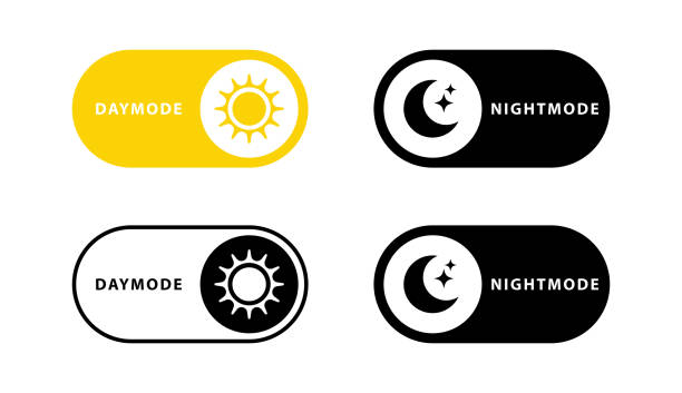 Day and night switch interface design. Vector for mobile and web. Vector illustration Day and night switch interface design. Vector for mobile and web. Vector illustration early morning stock illustrations