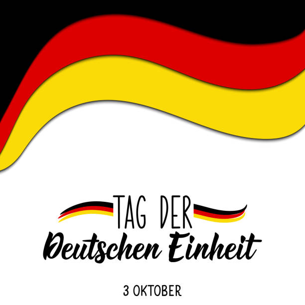 istock Text in German: Day of German unity. October 3. Vector illustration. Design concept banner, card. Lettering. 1272313652