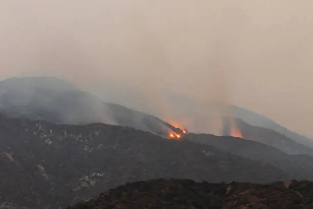 Photo of Yucaipa wildfire in California during one of the worst years