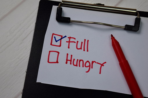 Hungry Notes Full And Hungry Write On A Sticky Note Supported By An Additional ...