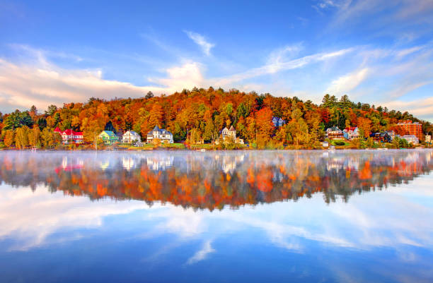 Autumn in Saranac Lake, New York Saranac Lake is a village in the state of New York, United States. The village lies within the boundaries of the Adirondack Park lake saranac photos stock pictures, royalty-free photos & images