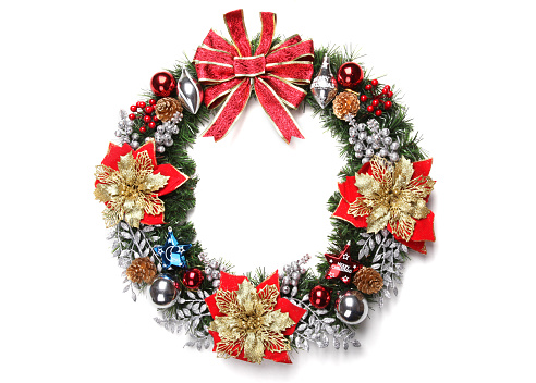 Christmas wreath on a white background