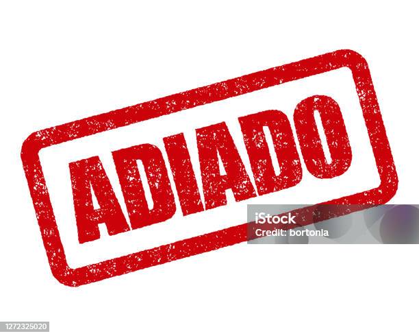 Postponed Portuguese Rubber Stamp Stock Illustration - Download Image Now - Postponement, Business, Business Finance and Industry