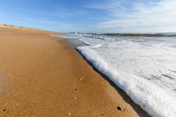 istock Sea foam on the beautiful sand Atlantic ocean beach. 1272325046
