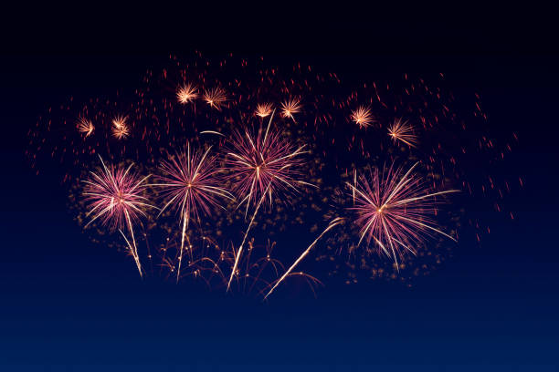 istock Colorful fireworks celebration and the twilight sky background. 1272326713