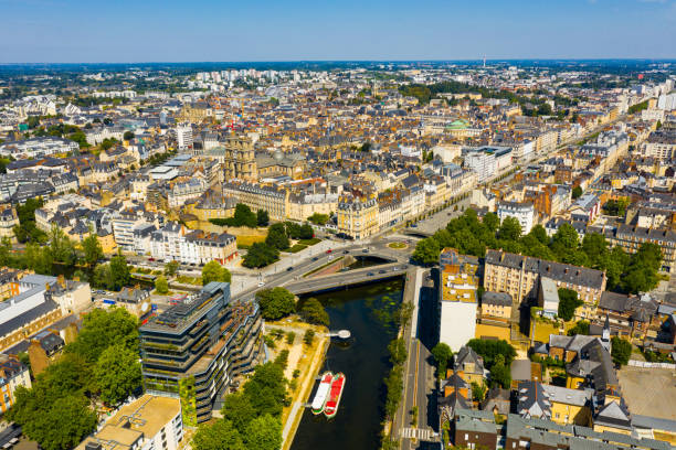 Scenic view of the city of Rennes in the Brittany region Scenic view of the city of Rennes in the Brittany region. France rennes france stock pictures, royalty-free photos & images