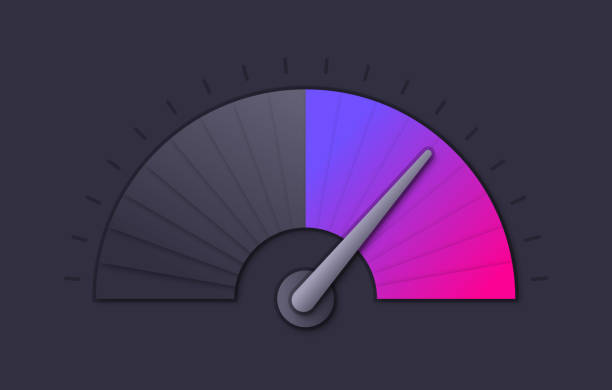 ilustrações de stock, clip art, desenhos animados e ícones de measurement speed gauge design - high frequencies