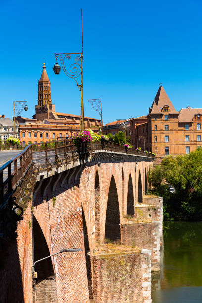 Montauban with bridge and river Tarn in Tarn-et-Garonne