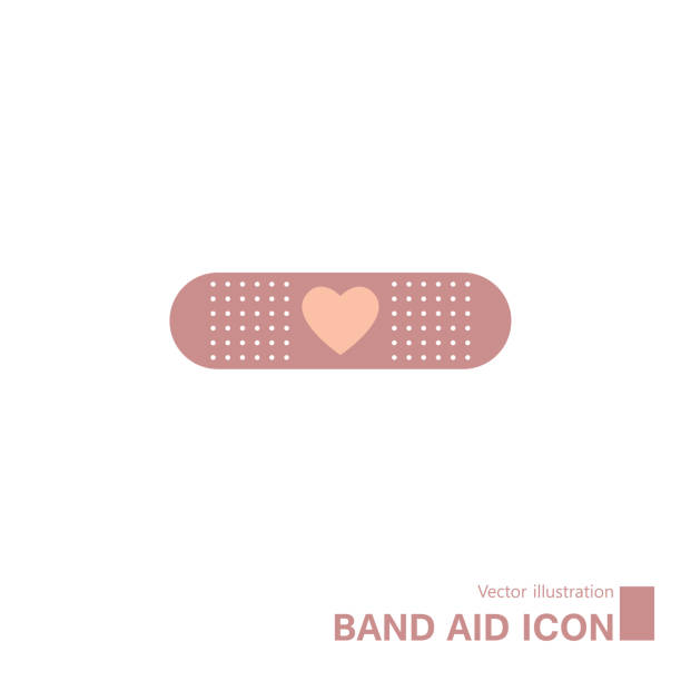 Vector drawn band-aid. Vector drawn band-aid, isolated on white background. adhesive bandage stock illustrations