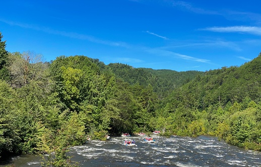 Group of rafters on Occoee River in Tennessee