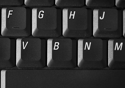 Closeup of computer keyboard keys.