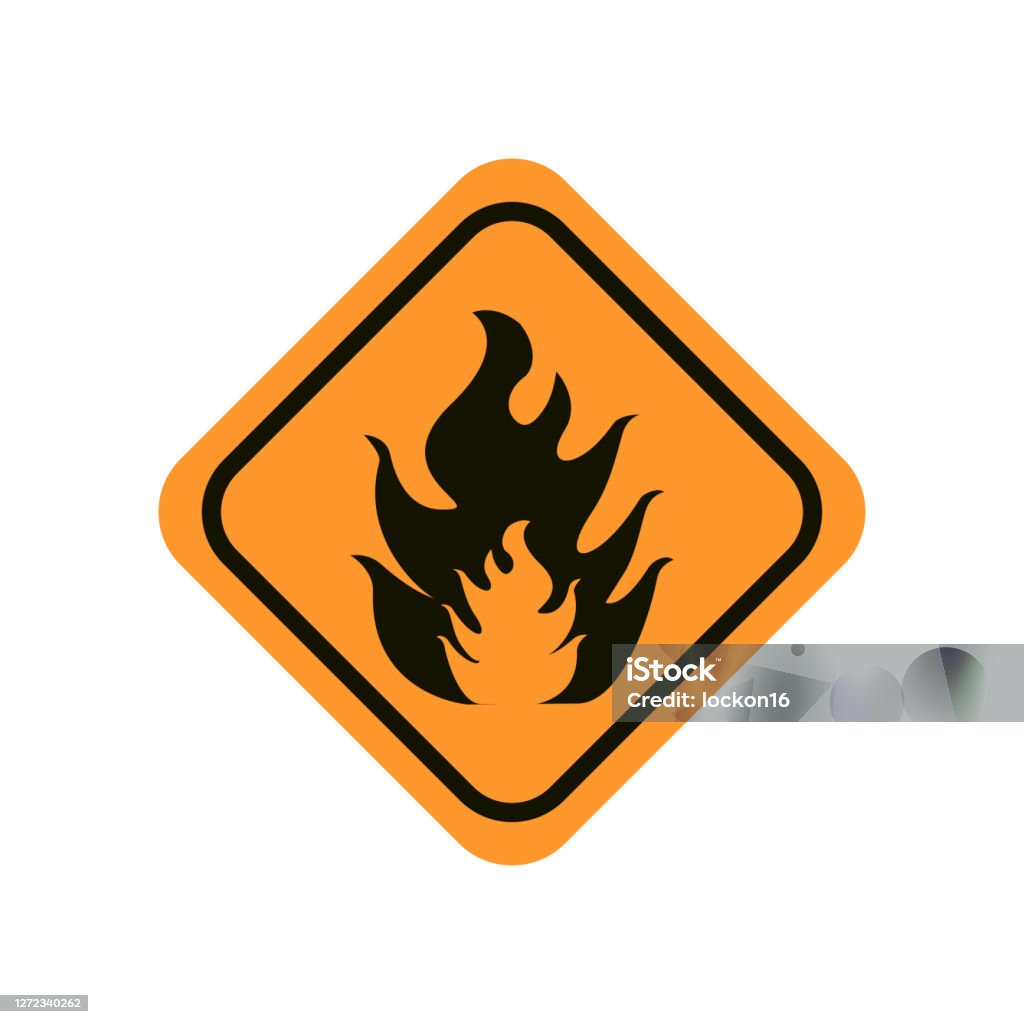 Fire Sign Orange Orange Fire Sign On White Background Vector Stock Illustration ...