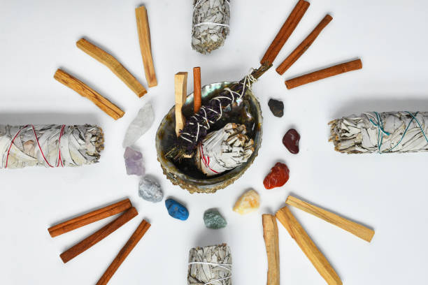 White Sage and Palo Santo Background