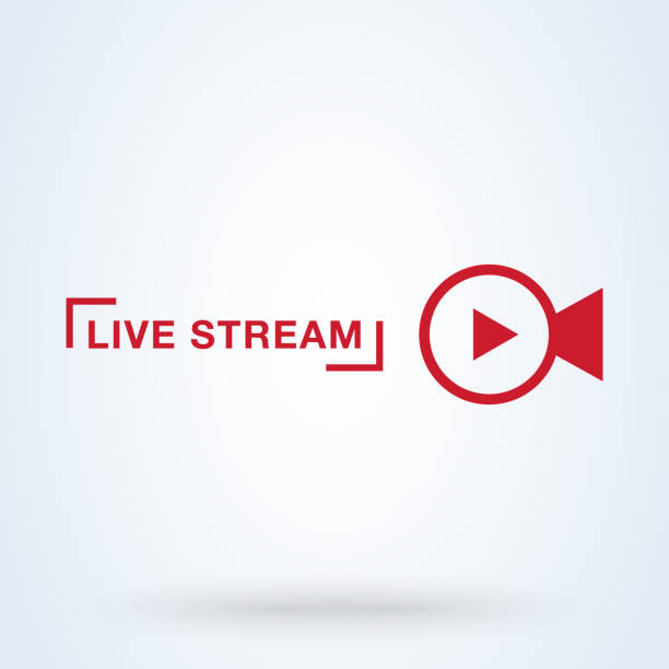 istock Live streaming sign icon or logo. play button for news concept. online broadcasting, vector illustration. 1272350624