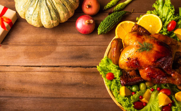 istock Thanksgiving roasted turkey or chicken and vegetables 1272352358