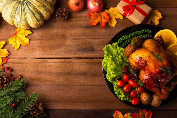 istock Thanksgiving roast turkey or chicken and vegetables 1272352466