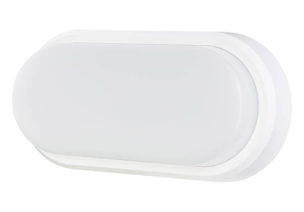 istock White oval shade, led lamp, side view, on a white background 1272355381