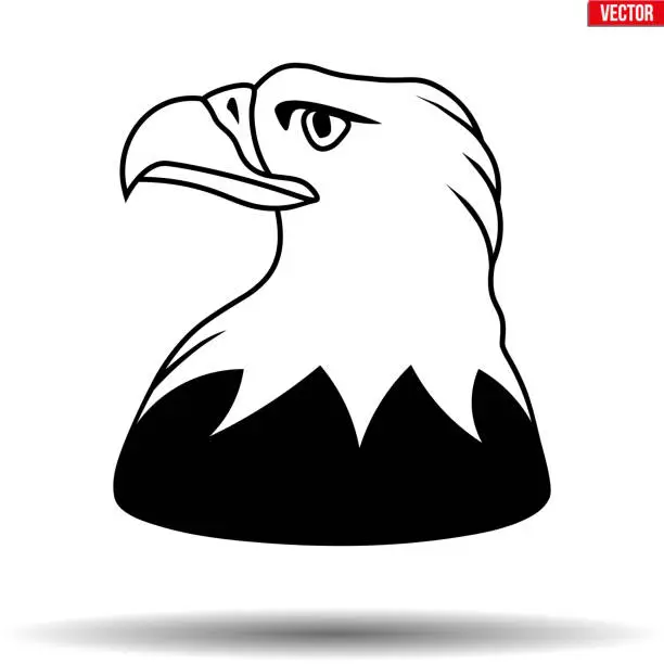 Vector illustration of Head of American Eagle