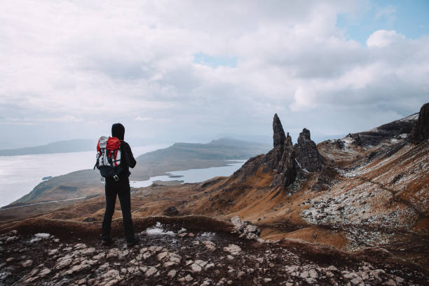 istock Hiking on a solo adventure in mountain 1272371065