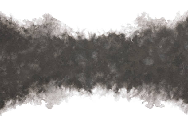 istock Japanese natural black ink wave abstract or vintage paint watercolor background, grunge vector illustration 1272374517