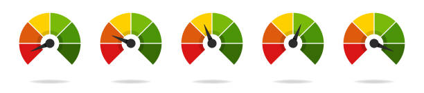 istock Scale from red to green with arrow in flat style, infographic element. Fast speed sign. Vector illustration. 1272376302