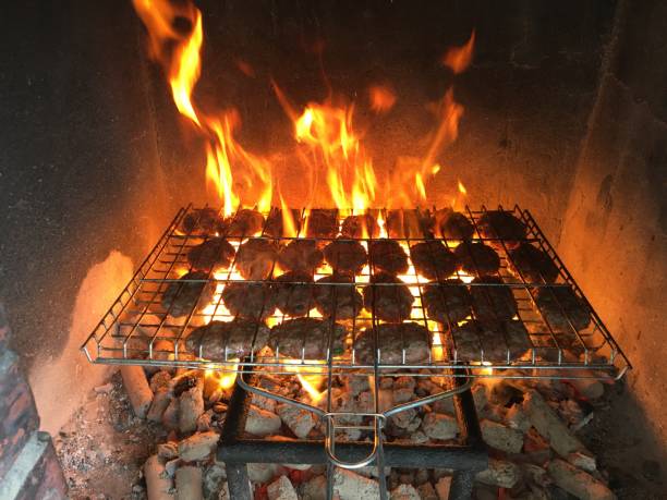 istock Turkish meatball barbecue on the grill. 1272379759