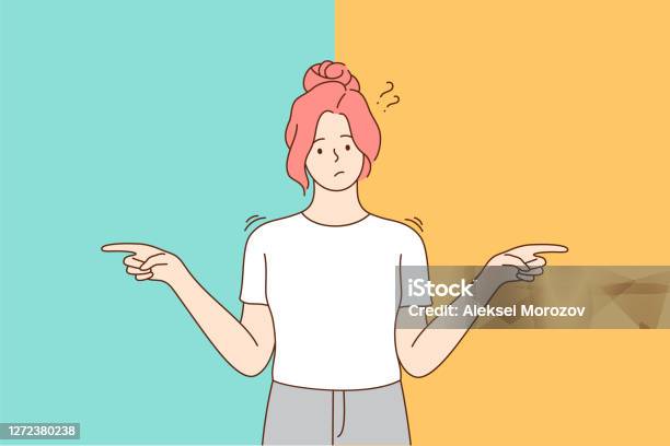 Choice Thinking Doubt Problem Concept Stock Illustration - Download Image Now - Choice, Choosing, Confusion