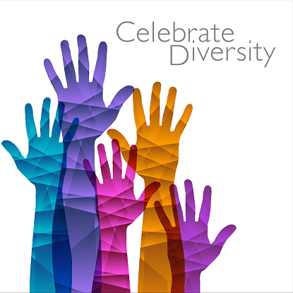 Celebrate Diversity is the theme of this graphic with space for text.  Great template for poster.