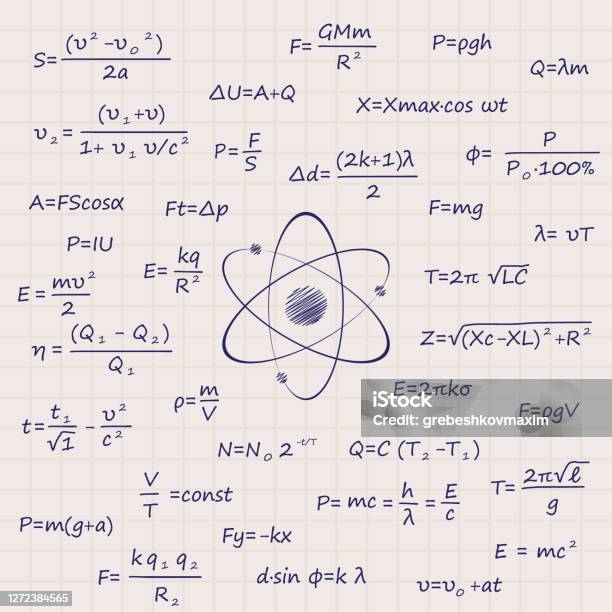 Notebook Sheet With Science Physics Formulas Template For Your Design ...