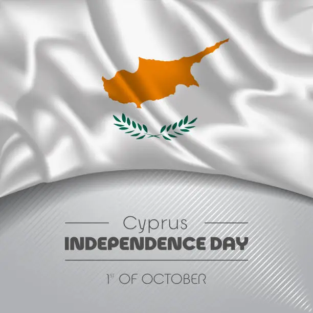 Vector illustration of Cyprus happy independence day greeting card, banner vector illustration