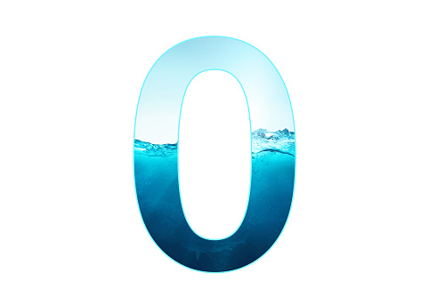 number 0 of water alphabet