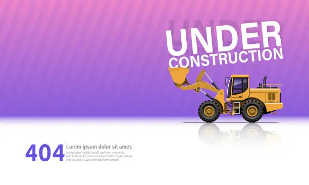 Vector illustration of error 404 under construction