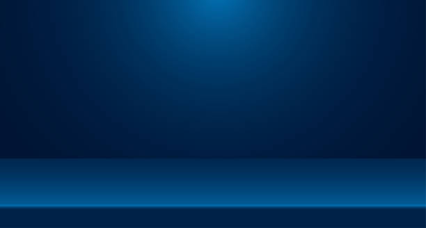 istock Blue empty room studio used for background and display of content design. banner for advertise product on website. Illustration design. 1272387594