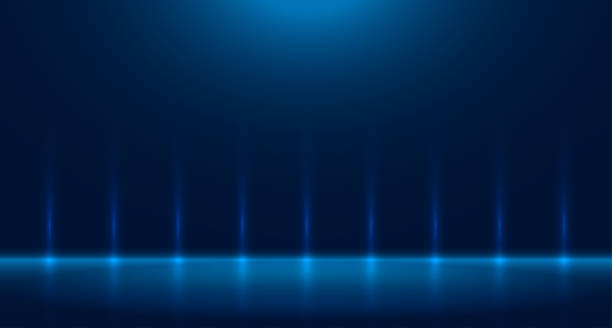 istock Blue empty room studio used for background and display of content design. banner for advertise product on website. Illustration design. 1272387622