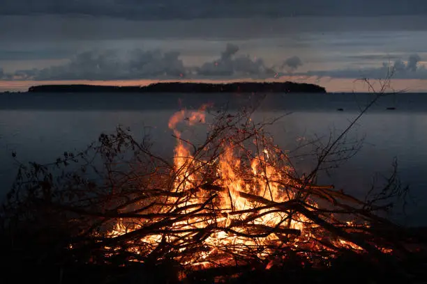 Fires during the Night of Ancient Bonfires are lit yearly on the last Saturday of August, at sunset, around the Baltic Sea to celebrate the summer, the Baltic Sea and most of all the connections between the people living in this region.