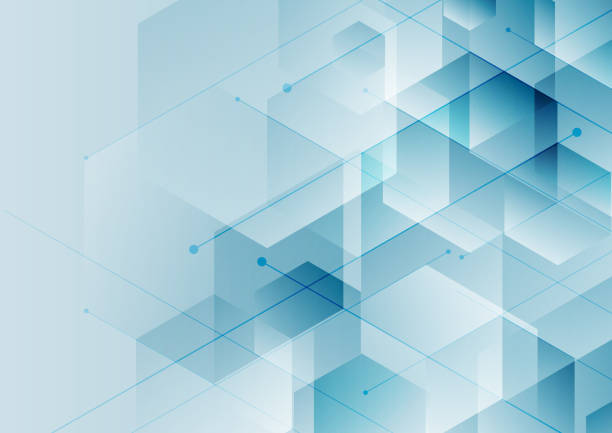 Abstract background blue hexagons with diagonal line, Technology digital concept. Abstract background blue hexagons with diagonal line, Technology digital concept. Vector illustration business background stock illustrations