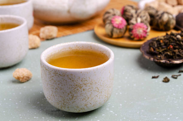 istock Traditional green tea in a ceramic dish 1272391841