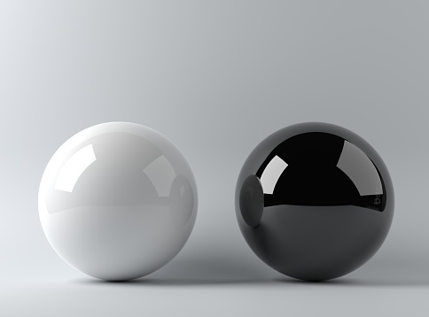 Sphere black and white 3d render