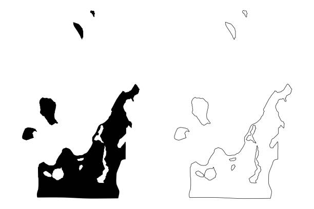 illustrazioni stock, clip art, cartoni animati e icone di tendenza di illustrazione vettoriale della mappa di leelanau county, michigan (contea degli stati uniti d'america, stati uniti d'america, stati uniti, stati uniti d'america), scribble sketch leelanau map - leelanau county