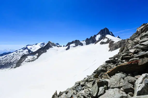 Studer Glacier, Finsteraarrothorn, Finsteraarhorn, Studerhorn, Canton of Valais