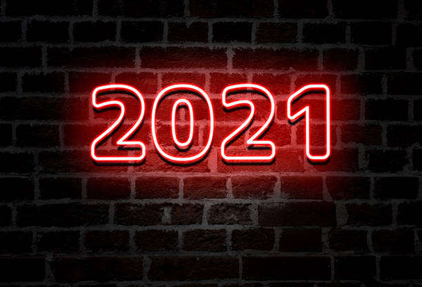 istock 2021 red neon sign text on brick wall, decoration 1272400355